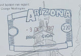 Watercolor Painting - ORIGINAL - ‘AZ Passport’