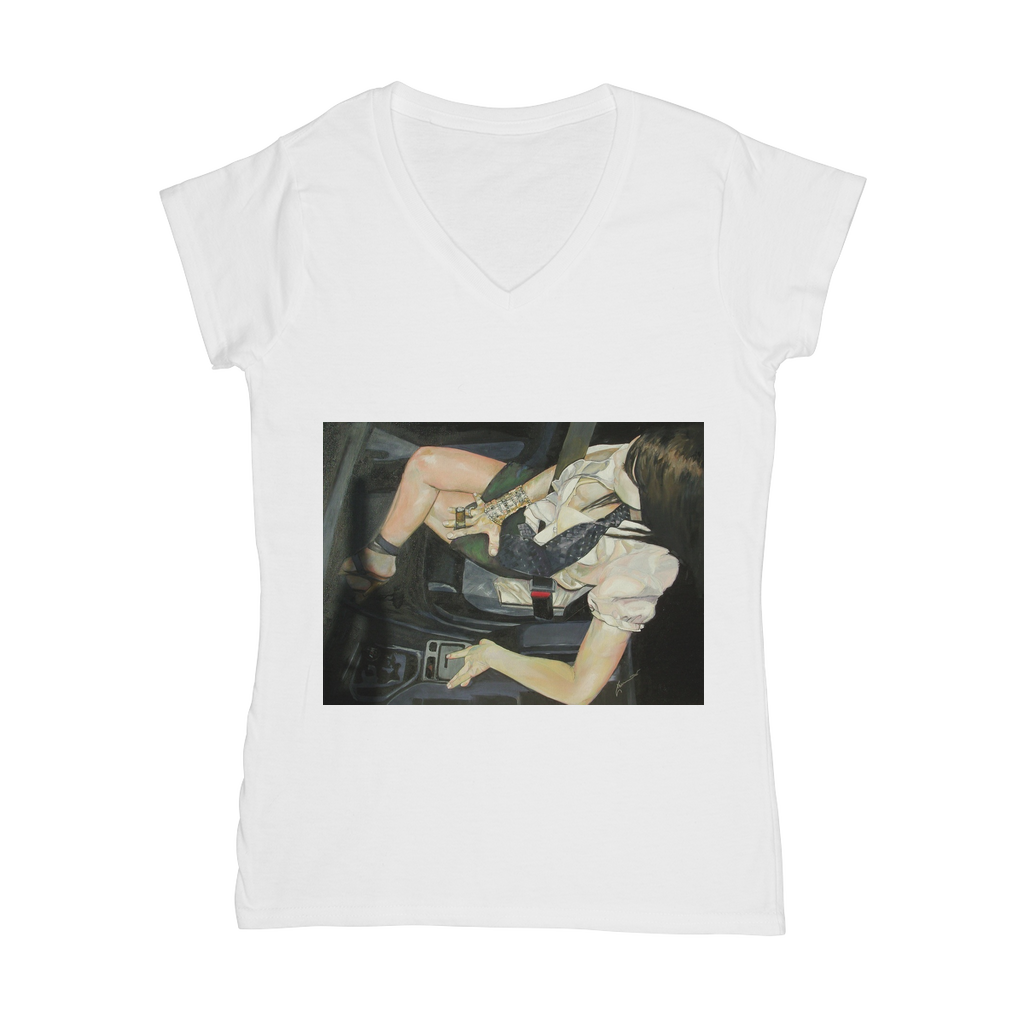 Cuban Classic Women's V-Neck T-Shirt - Karen Ann Jones ~ artist