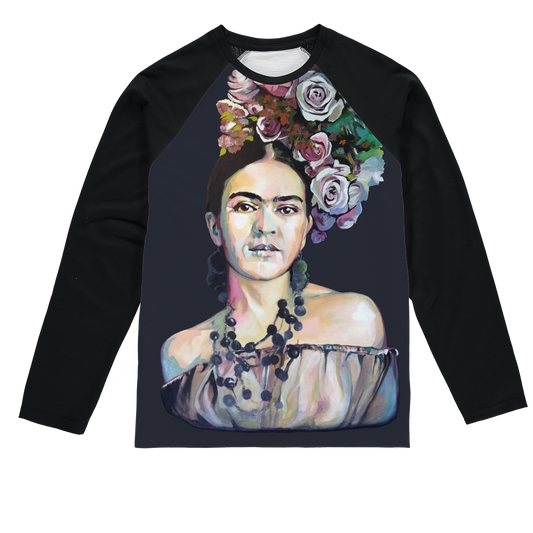 Frida - black background Baseball Long Sleeve T-Shirt