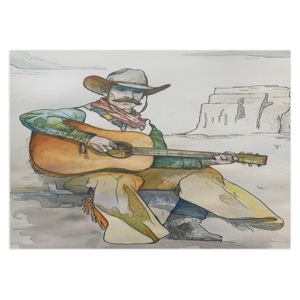 Folded Cards - Cowboy guitar