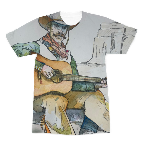 Cowboy guitar Premium Sublimation Adult T-Shirt