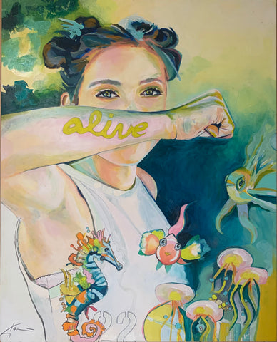 Embellished Print Oil painting - ‘Alive’