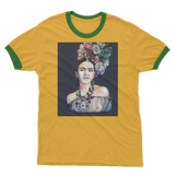 Frida - black background Adult Ringer T-Shirt