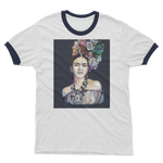 Frida - black background Adult Ringer T-Shirt