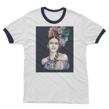 Frida - black background Adult Ringer T-Shirt