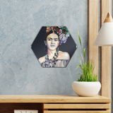 Frida - black background Wall Tile