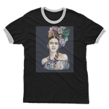 Frida - black background Adult Ringer T-Shirt