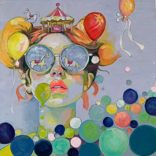 Oil Painting - "Cowgirl Carousel”