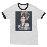 Frida - black background Adult Ringer T-Shirt