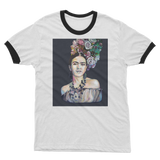 Frida - black background Adult Ringer T-Shirt