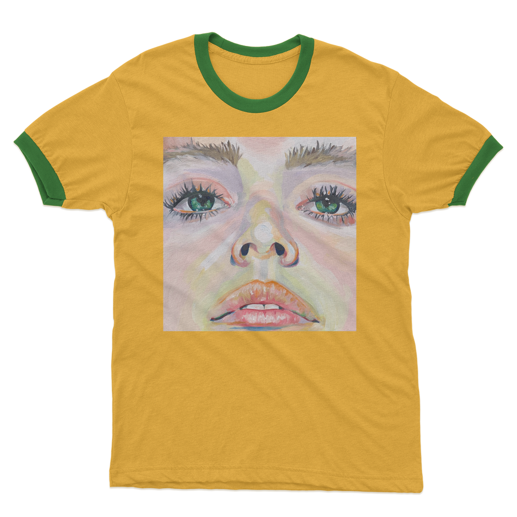 Fear vs Courage - Adult Ringer T-Shirt - Karen Ann Jones ~ artist