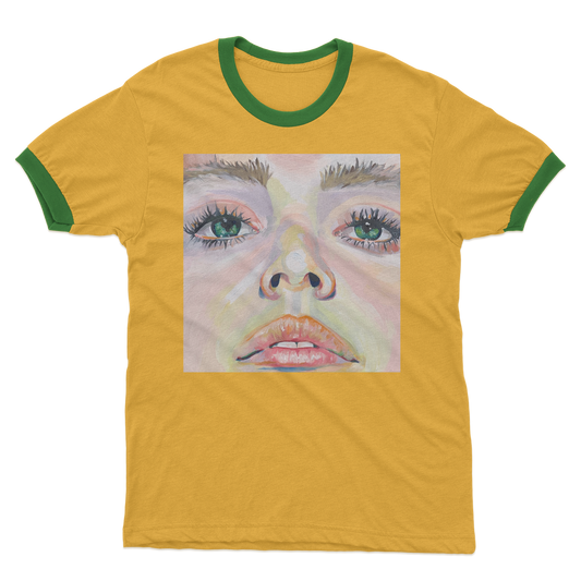 Fear vs Courage - Adult Ringer T-Shirt - Karen Ann Jones ~ artist