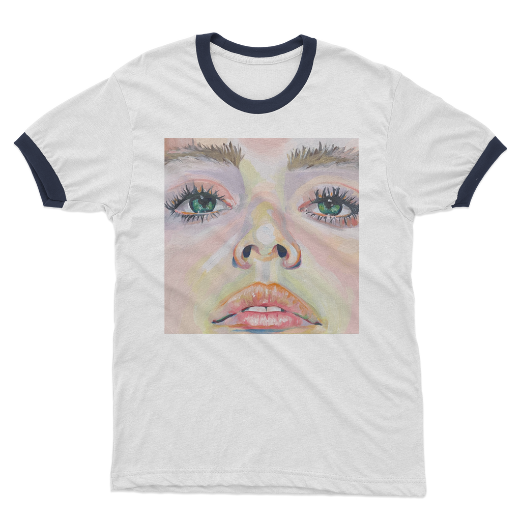 Fear vs Courage - Adult Ringer T-Shirt - Karen Ann Jones ~ artist