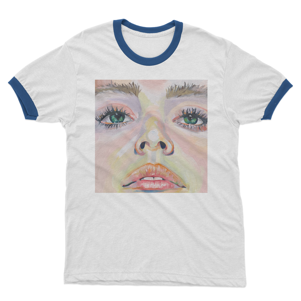 Fear vs Courage - Adult Ringer T-Shirt - Karen Ann Jones ~ artist