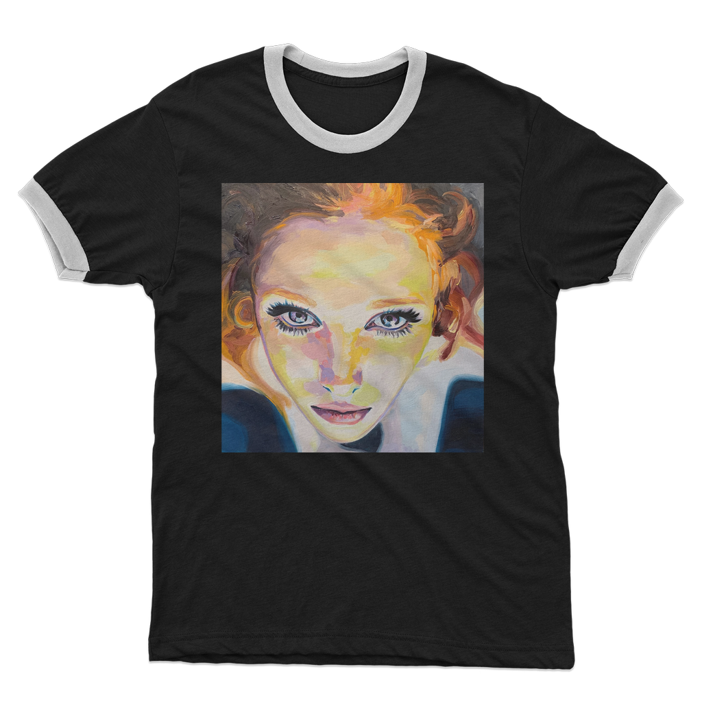 Optimism - Adult Ringer T-Shirt - Karen Ann Jones ~ artist