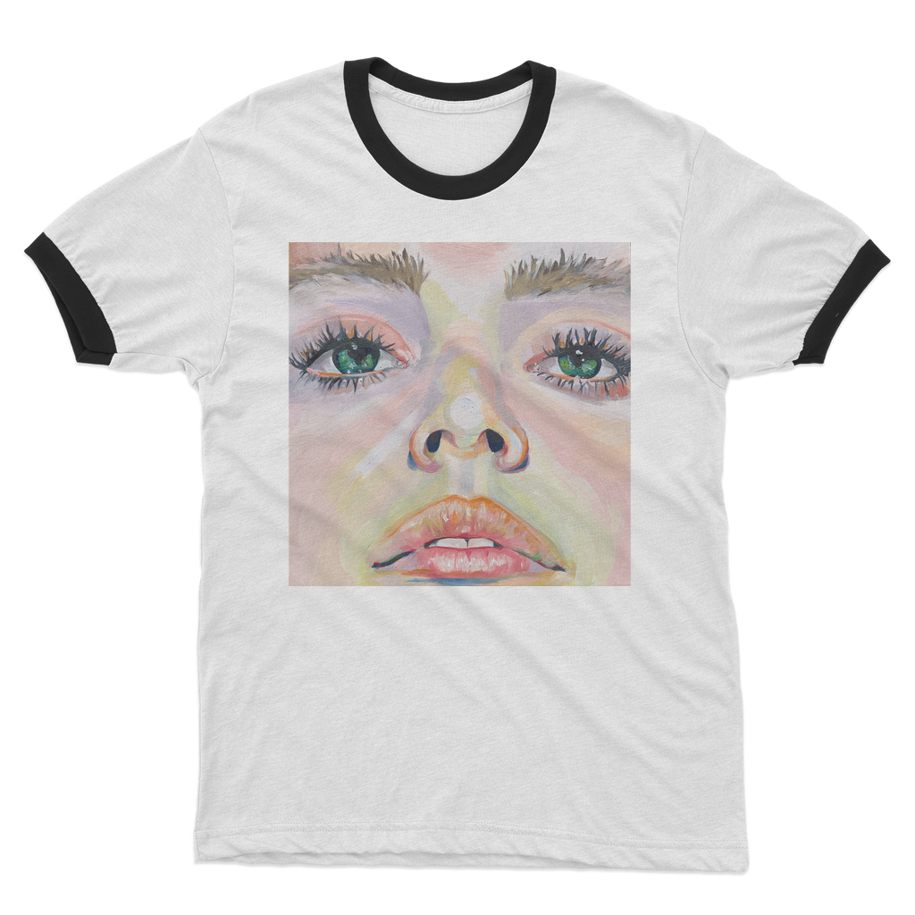 Fear vs Courage - Adult Ringer T-Shirt - Karen Ann Jones ~ artist
