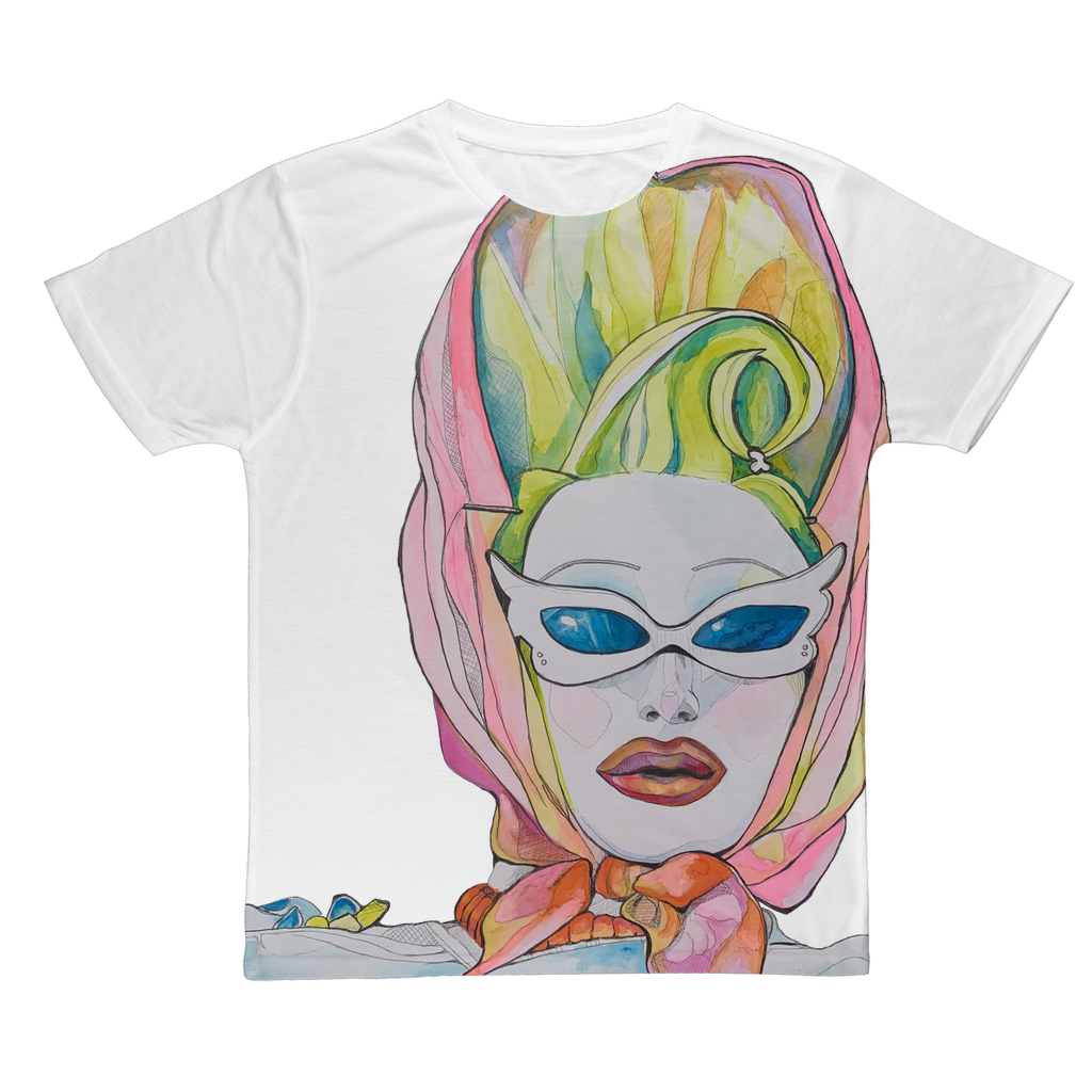 Queen at the Pool  Adult T-Shirt - Karen Ann Jones ~ artist