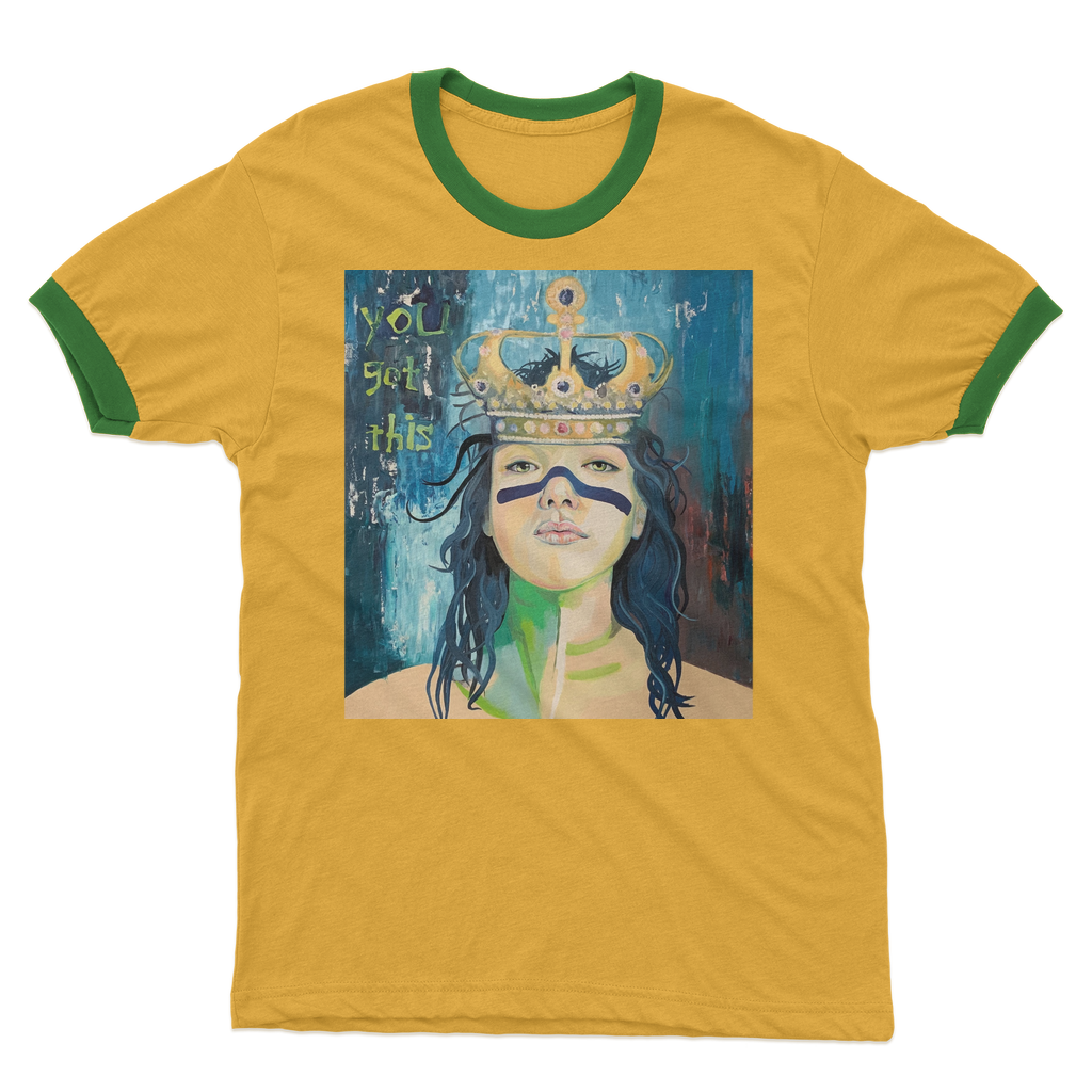 You Got This Adult Ringer T-Shirt - Karen Ann Jones ~ artist
