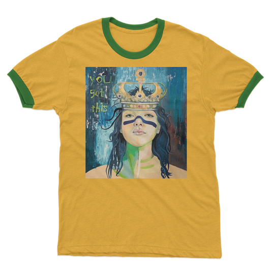 You Got This Adult Ringer T-Shirt - Karen Ann Jones ~ artist