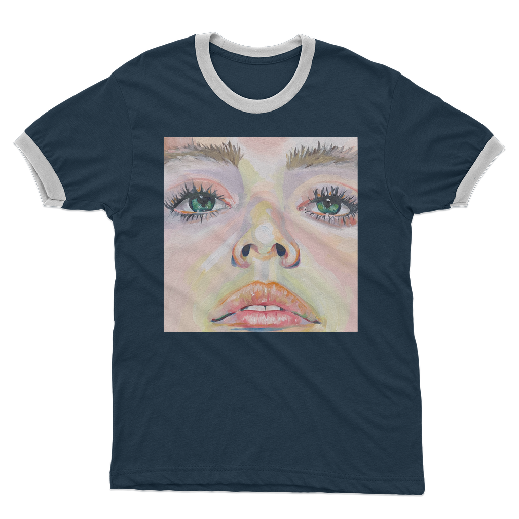 Fear vs Courage - Adult Ringer T-Shirt - Karen Ann Jones ~ artist