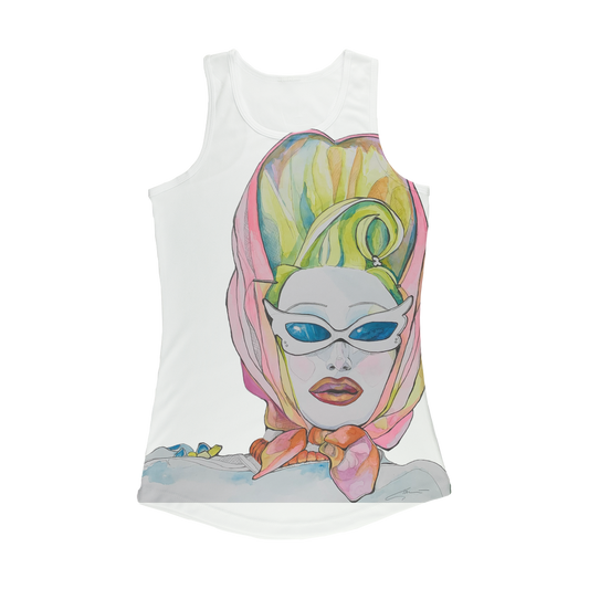 Queen at the Pool Women Performance Tank Top - Karen Ann Jones ~ artist