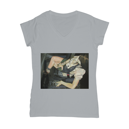 Cuban Classic Women's V-Neck T-Shirt - Karen Ann Jones ~ artist