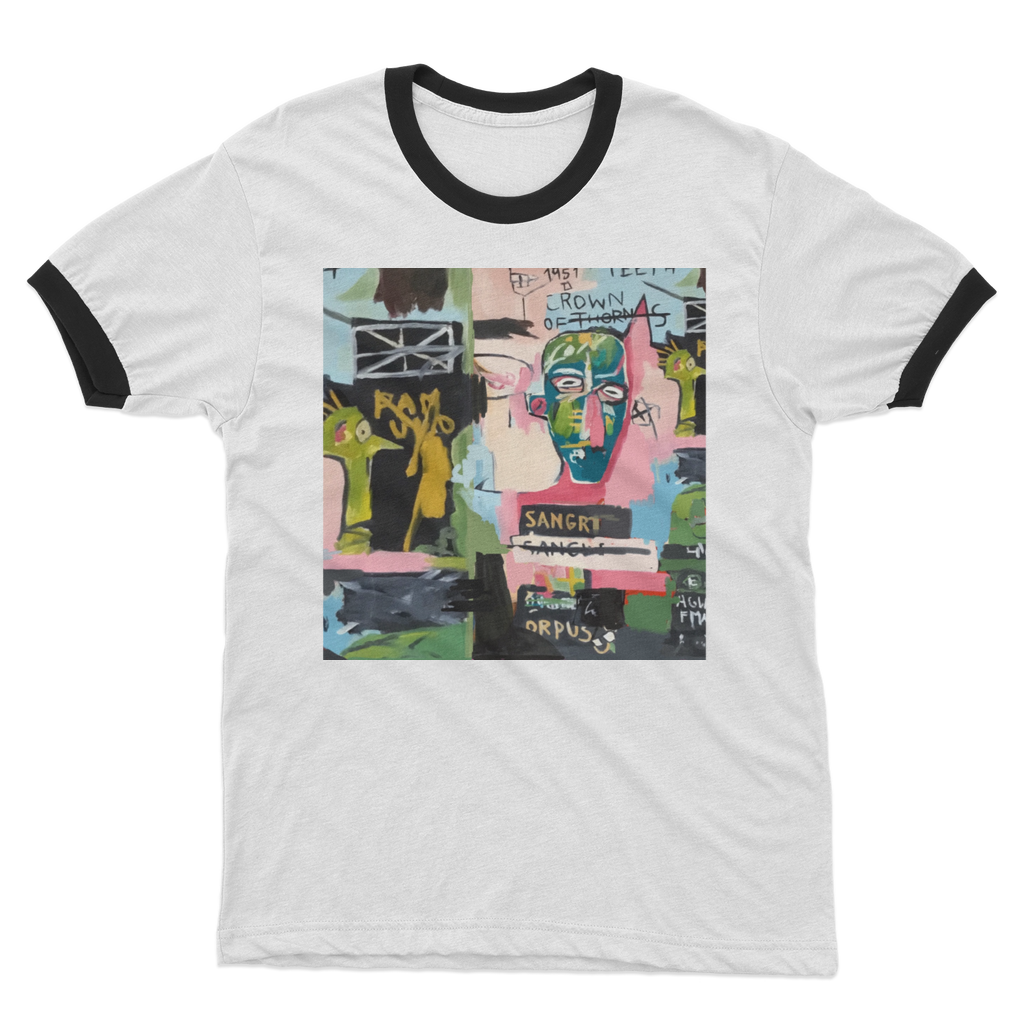 Basquiat Adult Ringer T-Shirt - Karen Ann Jones ~ artist