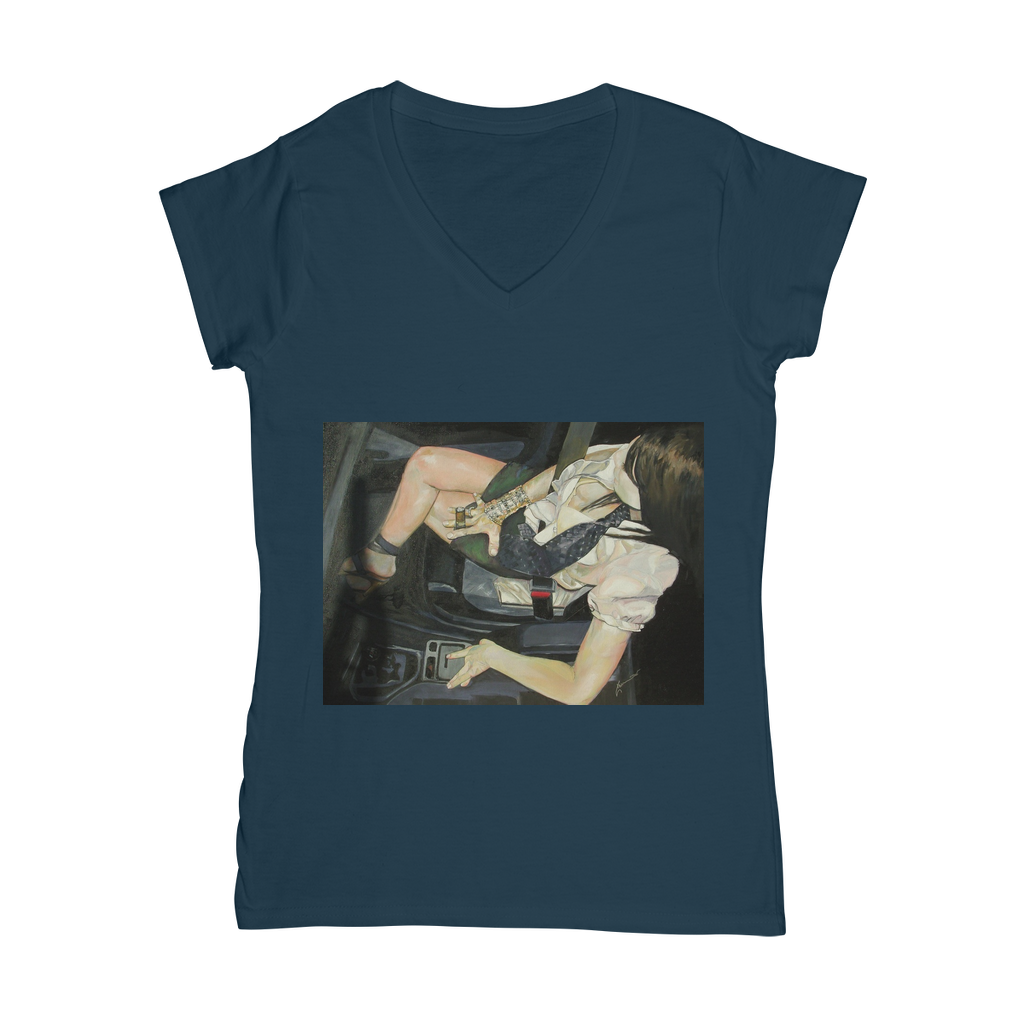 Cuban Classic Women's V-Neck T-Shirt - Karen Ann Jones ~ artist