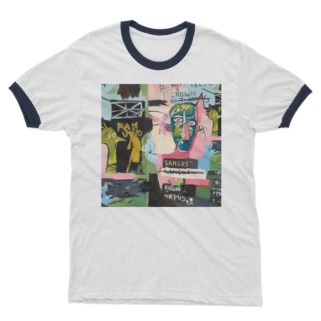 Basquiat Adult Ringer T-Shirt - Karen Ann Jones ~ artist
