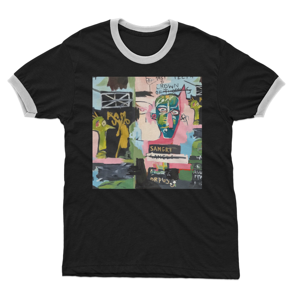 Basquiat Adult Ringer T-Shirt - Karen Ann Jones ~ artist