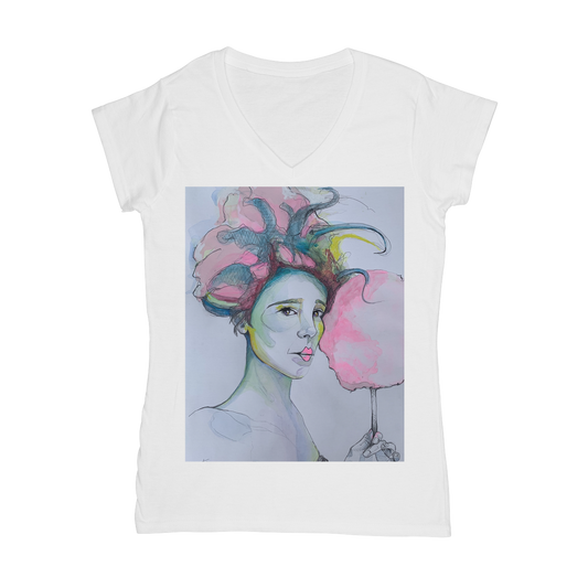 Cotton Candy Classic Women's V-Neck T-Shirt