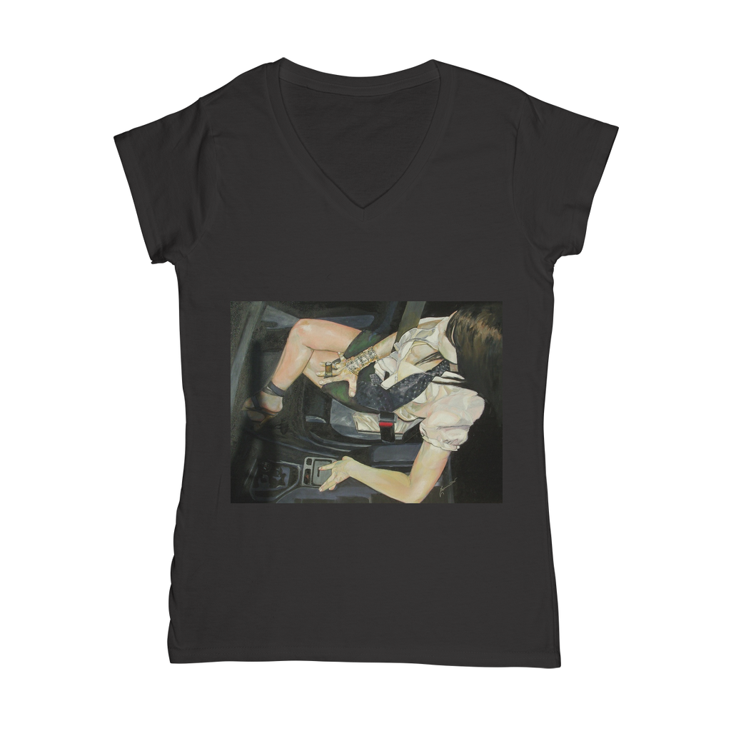 Cuban Classic Women's V-Neck T-Shirt - Karen Ann Jones ~ artist